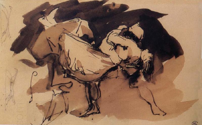 Francisco Goya Eugene Delacrois after Capricho 8,Que se la llevaron oil painting picture